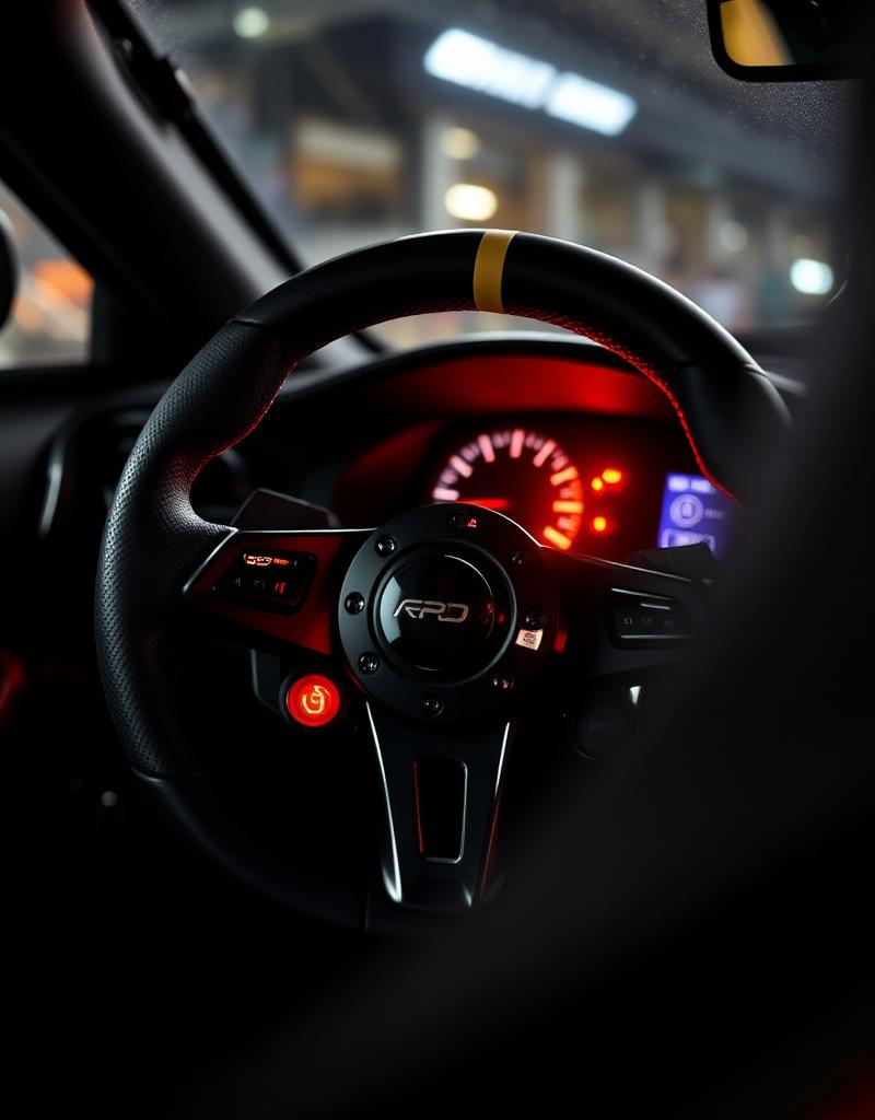 Steering wheel and telemetry display